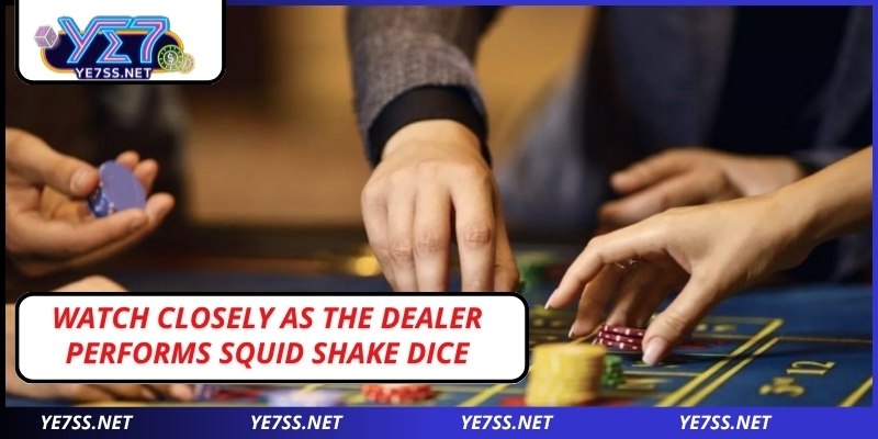 Watch closely as the dealer performs Squid Shake Dice